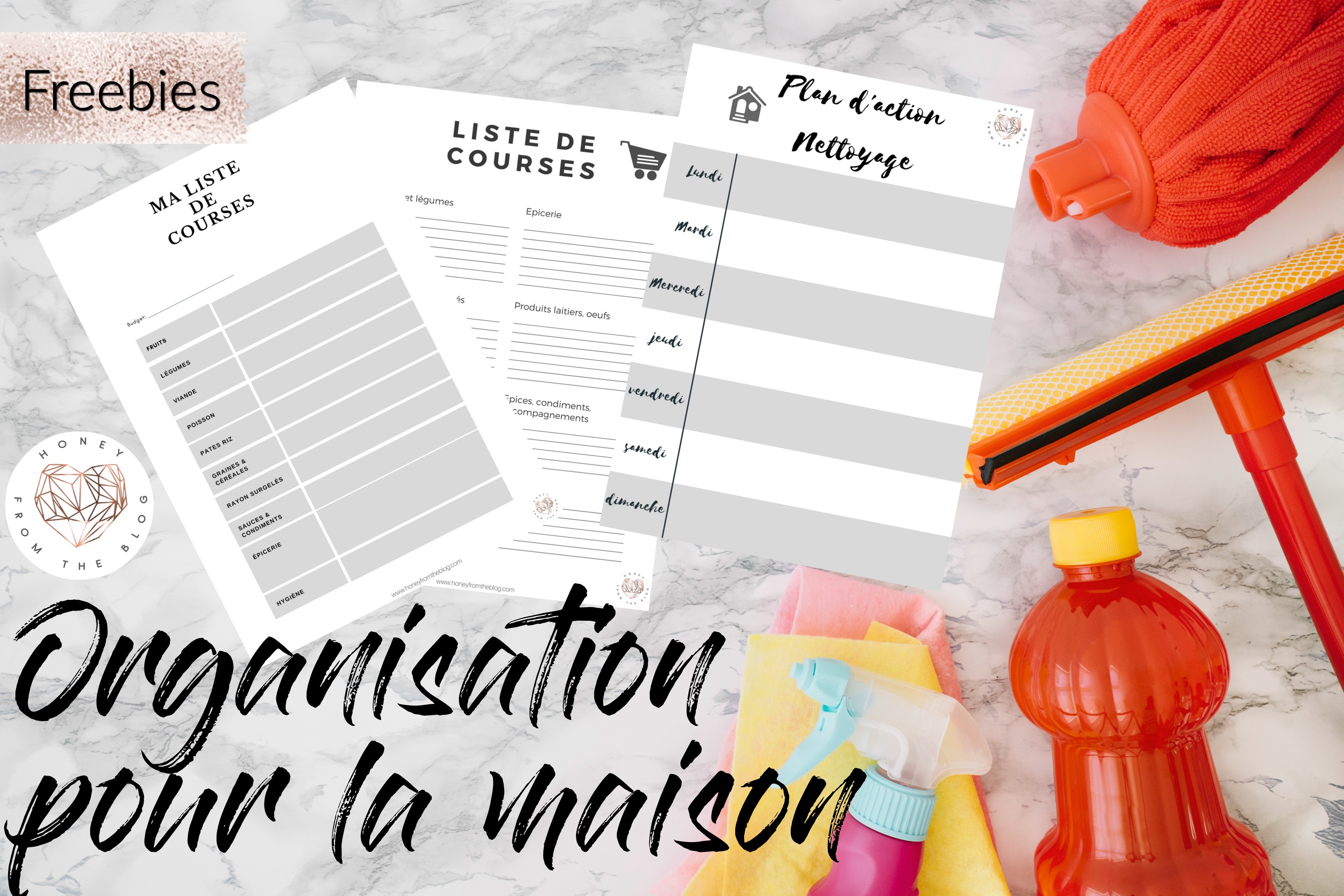 Organisation pour la maison: listes pour le ménage et les courses
